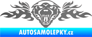 Samolepka Animal flames 058 levá vlk grafitová metalíza