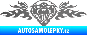 Samolepka Animal flames 058 pravá vlk grafitová metalíza