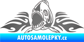 Samolepka Animal flames 063 levá  piraňa grafitová metalíza