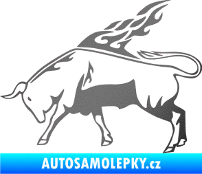 Samolepka Animal flames 067 levá býk grafitová metalíza