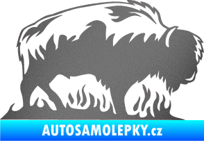 Samolepka Animal flames 071 pravá býk grafitová metalíza