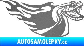 Samolepka Animal flames 082 pravá kobra grafitová metalíza