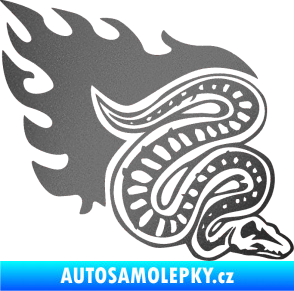 Samolepka Animal flames 086 pravá had grafitová metalíza