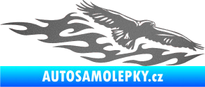 Samolepka Animal flames 097 pravá orel grafitová metalíza