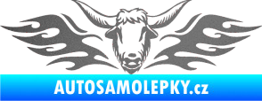 Samolepka Animal flames 098 levá býk grafitová metalíza