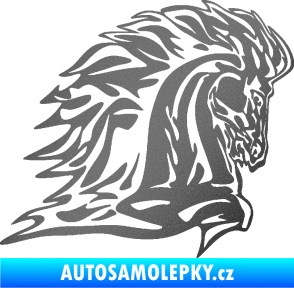 Samolepka Animal flames 101 pravá kůň grafitová metalíza