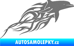 Samolepka Animal flames 102 pravá delfín grafitová metalíza