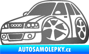 Samolepka Audi A4 karikatura levá grafitová metalíza