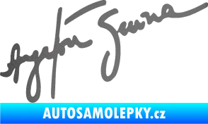 Samolepka Podpis Ayrton Senna grafitová metalíza