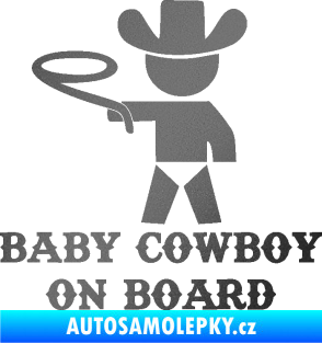 Samolepka Baby cowboy on board levá grafitová metalíza