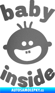 Samolepka Baby inside 002 pravá dva zuby na palubě grafitová metalíza
