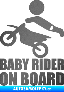 Samolepka Baby rider on board levá grafitová metalíza