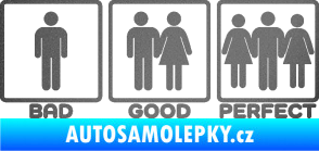 Samolepka Bad good perfect 002 nápis grafitová metalíza