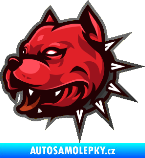 Samolepka Barevný pes 004 s konturou levá grafitová metalíza