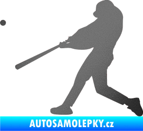 Samolepka Baseball 001 levá grafitová metalíza