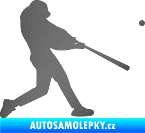Samolepka Baseball 001 pravá grafitová metalíza