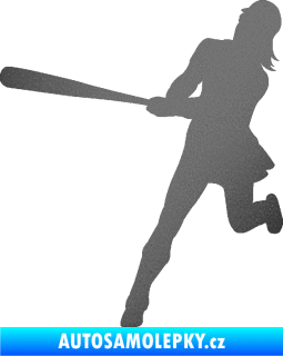 Samolepka Baseball 020 levá hráčka grafitová metalíza