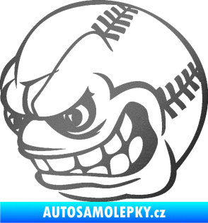 Samolepka Baseballový míček 001 levá s obličejem grafitová metalíza