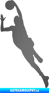 Samolepka Basketbal 003 levá grafitová metalíza
