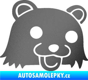Samolepka Bear pravá grafitová metalíza