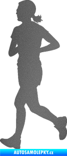Samolepka Běžkyně 001 levá jogging grafitová metalíza
