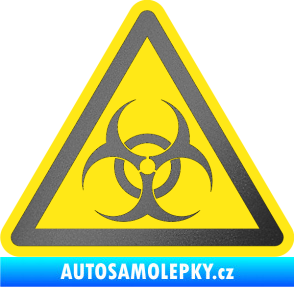 Samolepka Biohazard barevný trojúhelník grafitová metalíza