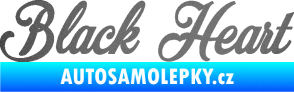 Samolepka Black Heart nápis grafitová metalíza