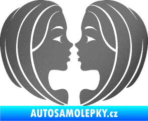 Samolepka Blíženci 002  grafitová metalíza