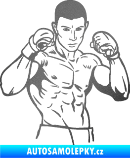 Samolepka Boxer 003 pravá grafitová metalíza
