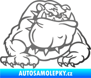 Samolepka Buldog 001 pravá pes grafitová metalíza