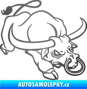 Samolepka Býk 014 pravá rozzuřený grafitová metalíza