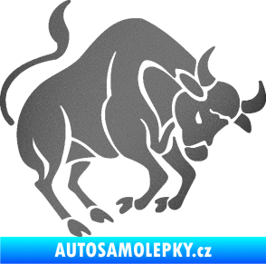 Samolepka Býk zvěrokruh 004 pravá grafitová metalíza