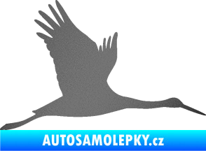 Samolepka Čáp 002 pravá grafitová metalíza