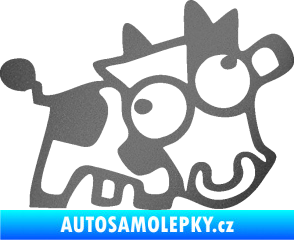 Samolepka Crazy cow pravá grafitová metalíza