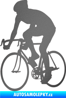 Samolepka Cyklista 001 levá grafitová metalíza