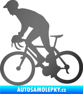 Samolepka Cyklista 003 levá grafitová metalíza
