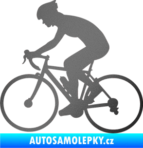 Samolepka Cyklista 005 levá grafitová metalíza