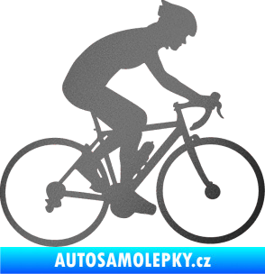 Samolepka Cyklista 005 pravá grafitová metalíza