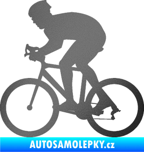 Samolepka Cyklista 008 levá grafitová metalíza