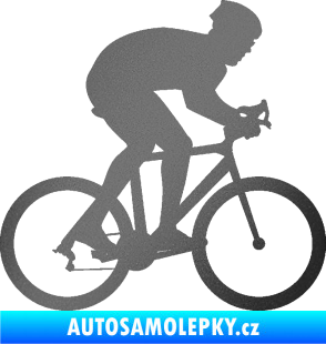 Samolepka Cyklista 008 pravá grafitová metalíza