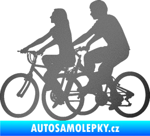 Samolepka Cyklisté 001 levá pár grafitová metalíza
