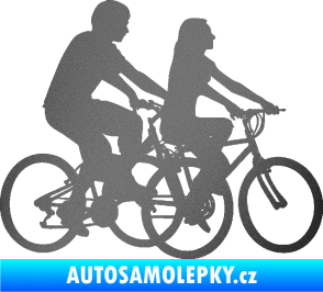Samolepka Cyklisté 001 pravá pár grafitová metalíza