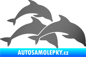 Samolepka Delfíni 001 pravá grafitová metalíza