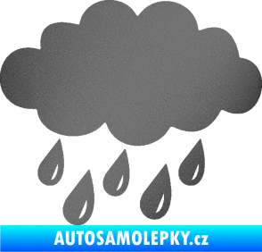Samolepka Déšť 001 levá mrak a kapky grafitová metalíza