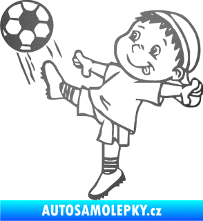 Samolepka Dítě v autě 022 levá fotbalista grafitová metalíza