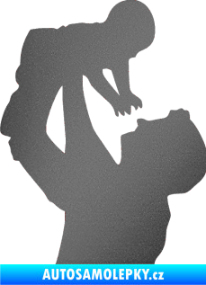 Samolepka Dítě v autě 026 levá miminko v náruči grafitová metalíza
