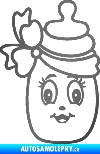 Samolepka Dítě v autě 062 levá kojenecká lahvička grafitová metalíza