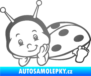 Samolepka Dítě v autě 063 levá beruška grafitová metalíza