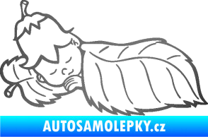 Samolepka Dítě v autě 107 levá spinká na lístečku grafitová metalíza