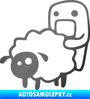Samolepka Domo 005 levá love sheep grafitová metalíza